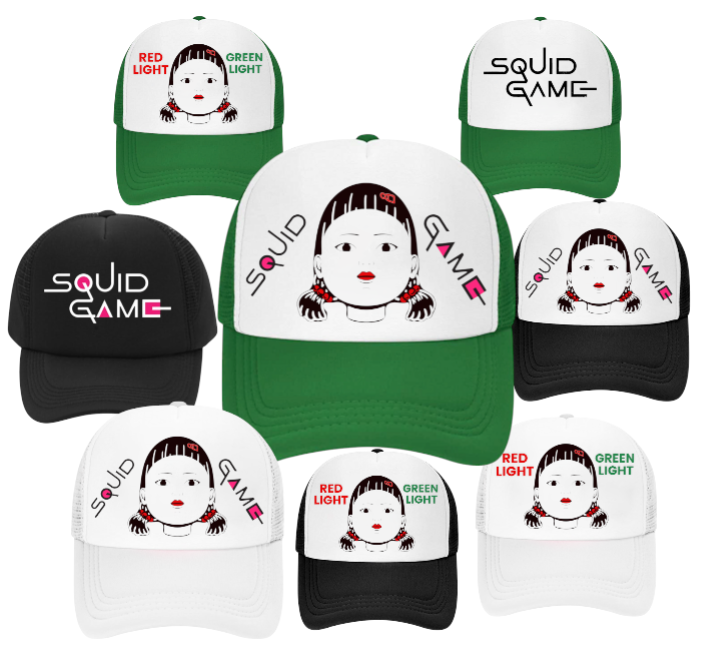 Squid Game Hat Adjustable Snapback Trucker Hat Pretty Killer Doll Red Light Hat