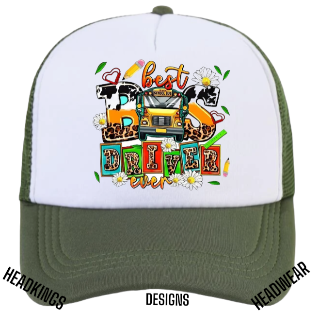 Bus Driver Hat Adjustable Snapback Trucker Hat Best Driver Ever Bus Driver Gift
