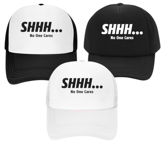 Funny Hat Adjustable Snapback Trucker Hat Shhh No One Cares Hat Gift for Boss