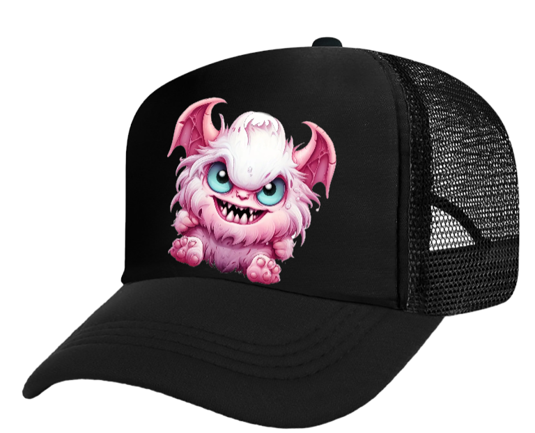 Cute Devil Hat Adjustable Snapback Trucker Hat Angry Alien Evil Devil Cute Cat