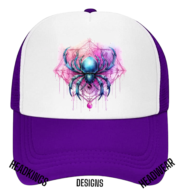 Spider Hat Adjustable Snapback Trucker Hat Spider Web Poisonous Scary Spider Hat