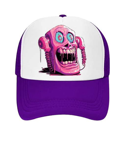 Scary Face Hat Adjustable Snapback Trucker Hat Alien Scary Screaming Phone Face