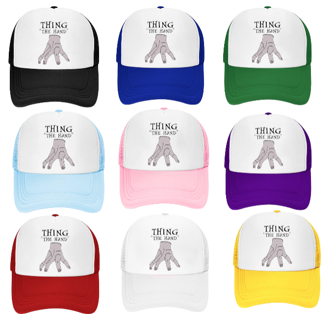 Horror Hat Adjustable Snapback Trucker Hat Wednesday Adams The Thing Hand Hat