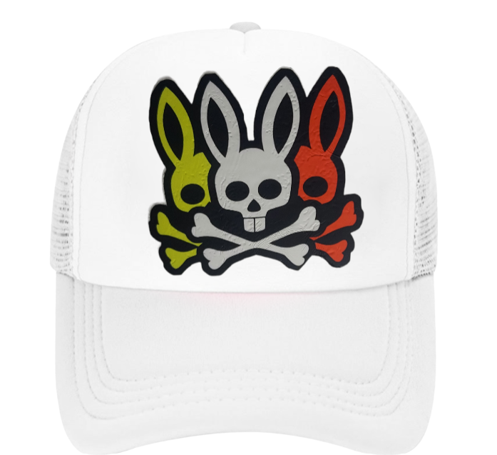 Bunny Hat Adjustable Snapback Trucker Hat Snapback Three Bunny Skulls Hat