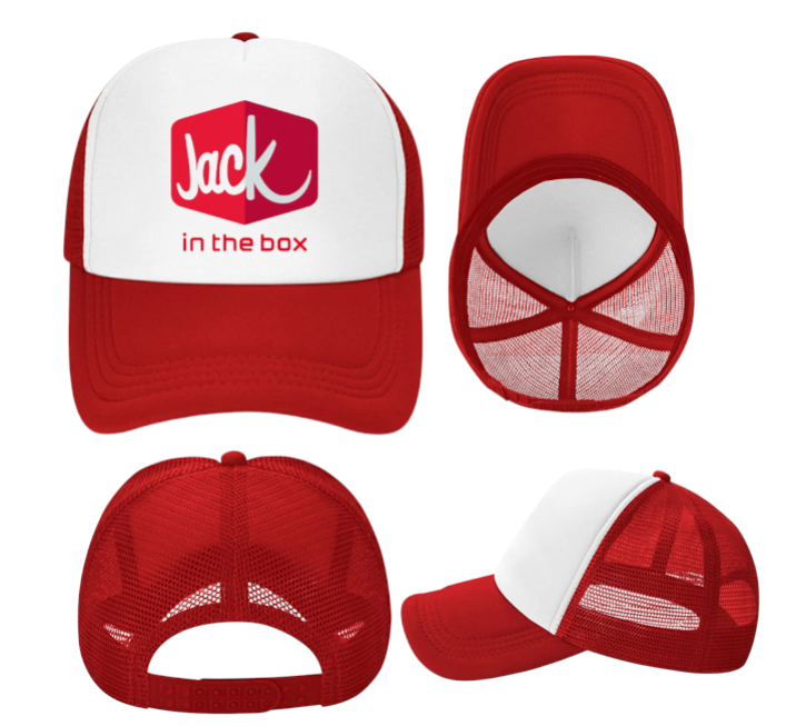 Jack In The Box Hat Adjustable Snapback Trucker Hat Foodie Restaurant Burgers