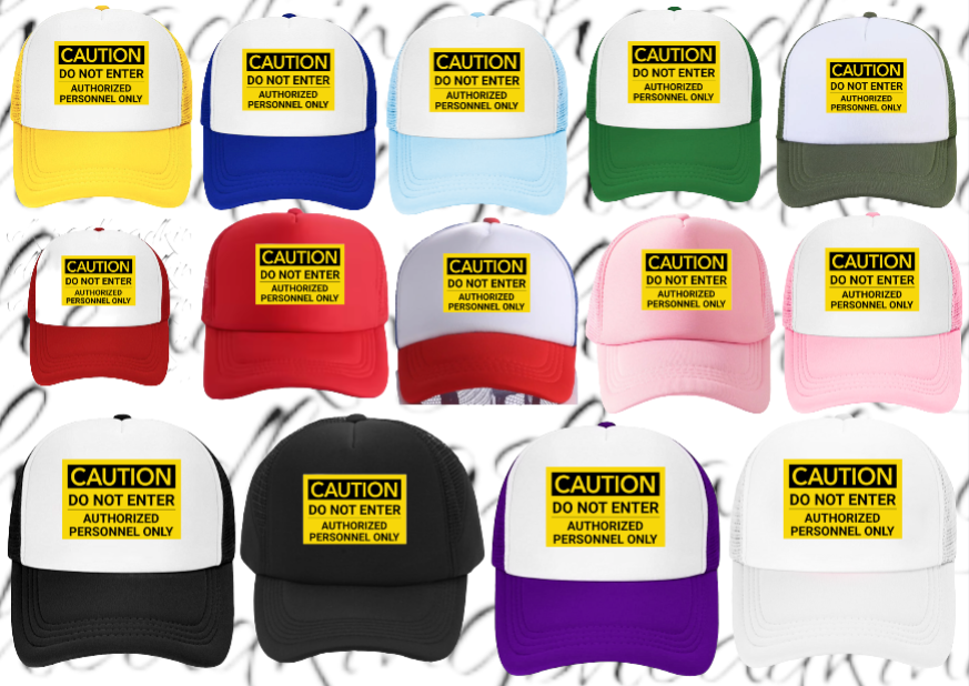 Funny Hat Caution Do Not Enter Hat Adjustable Trucker Hat Playful Safety Hat