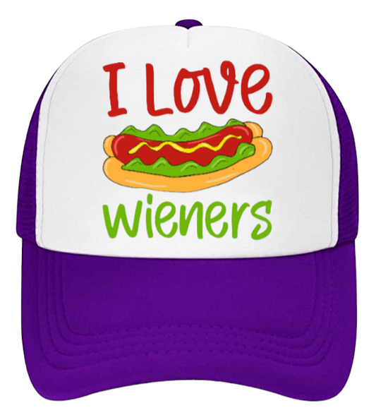 Funny Hat I Love Weiner's Hat Adjustable Snapback Trucker Hat Foodies Hat Hotdog