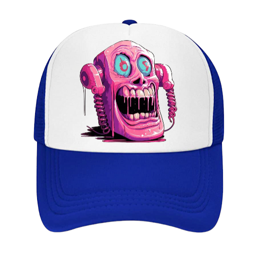 Scary Face Hat Adjustable Snapback Trucker Hat Alien Scary Screaming Phone Face
