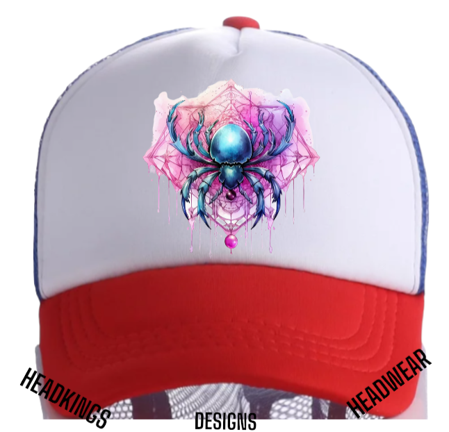Spider Hat Adjustable Snapback Trucker Hat Spider Web Poisonous Scary Spider Hat