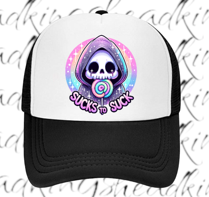 Funny Hat Adjustable Snapback Trucker Hat Sucks To Suck Hat Lollipop Hat Candy